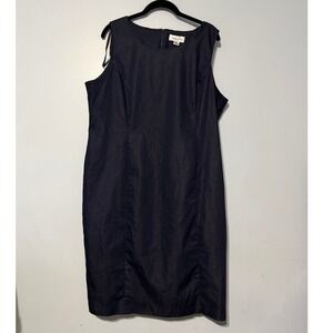 Isabella Suits Size 18‎ Navy Blue Sleeveless Sheath Dress Professional Formal